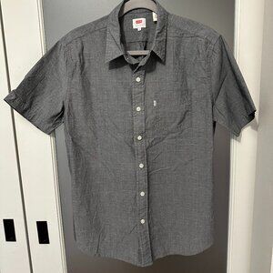 Men's Dark Gray Levi's Short-sleeve button-down shirt in Medium